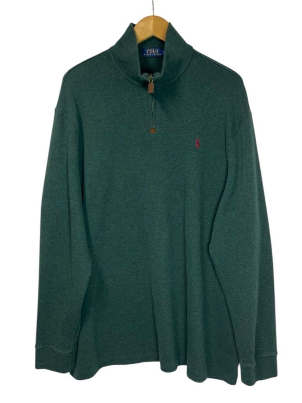Polo Ralph Lauren Half-Zip French Rib Sweater Forest Green XXL Men’s Pullover - Picture 5 of 12